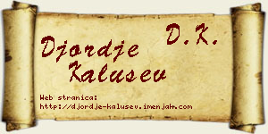 Đorđe Kalušev vizit kartica